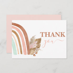 Pink Rainbow thank you Card