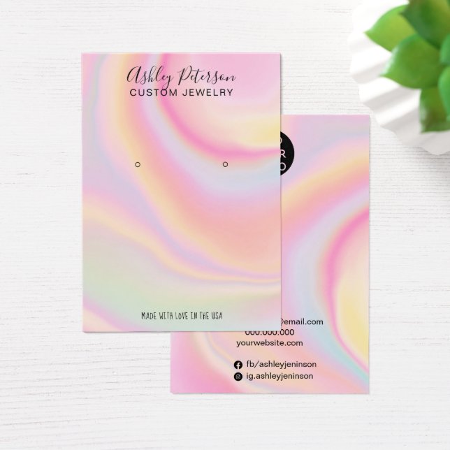 pink rainbow unicorn jewellery earrings display (Desk)