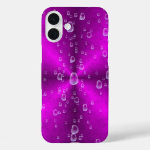 Pink Rainbow with Raindrops iPhone 16 Plus Case