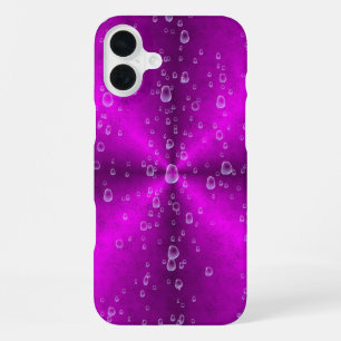 Pink Rainbow with Raindrops iPhone 16 Plus Case