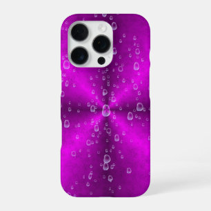 Pink Rainbow with Raindrops iPhone 16 Pro Case