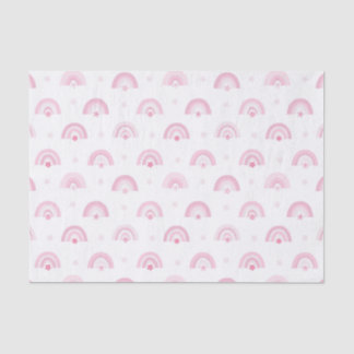 Pink Rainbows and Flowers Baby Shower Tissue Paper