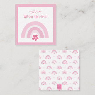 Pink Rainbows and Flowers Gift Enclosure Card