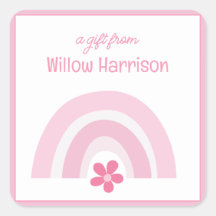 Pink Rainbows and Flowers Gift Enclosure
