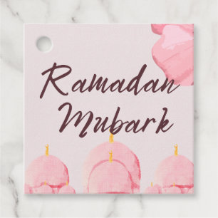 Pink Ramadan mubark  Favour Tags