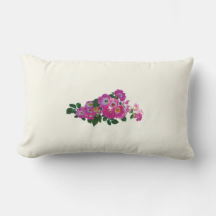 Pink Rambler Rose Lumbar Cushion