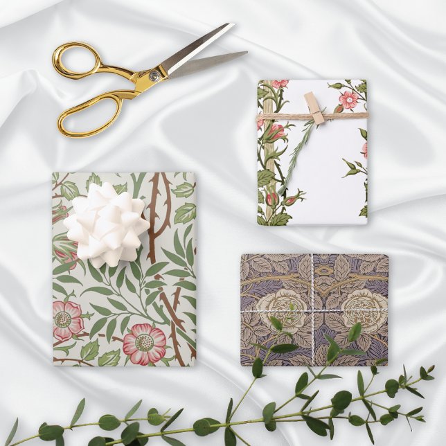 Pink Rambling Rose Vines Wrapping Paper Sheet (Creator Uploaded)