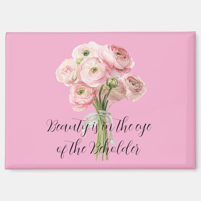 Pink Ranunculus Flowers   Magnet (Front)