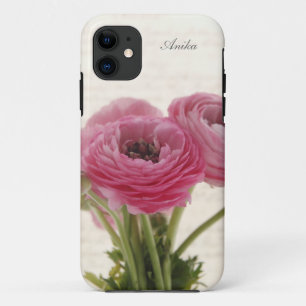 Pink ranunculus flowers on script Case-Mate iPhone case