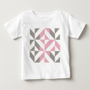 Pink Raspberry and Silver Geometric ZigZag Baby T-Shirt