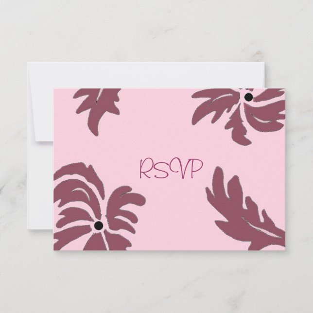 Pink Raspberry Floral Wedding RSVP Card (Front)