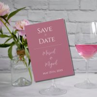 Pink Raspberry Modern Elegant Minimalist Wedding