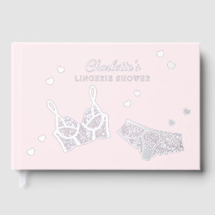 Pink Real Foil Lingerie Shower Bridal Shower Name Guest Book