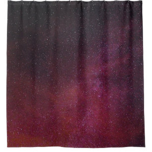 Pink, red, and black digital wallpaper shower curtain