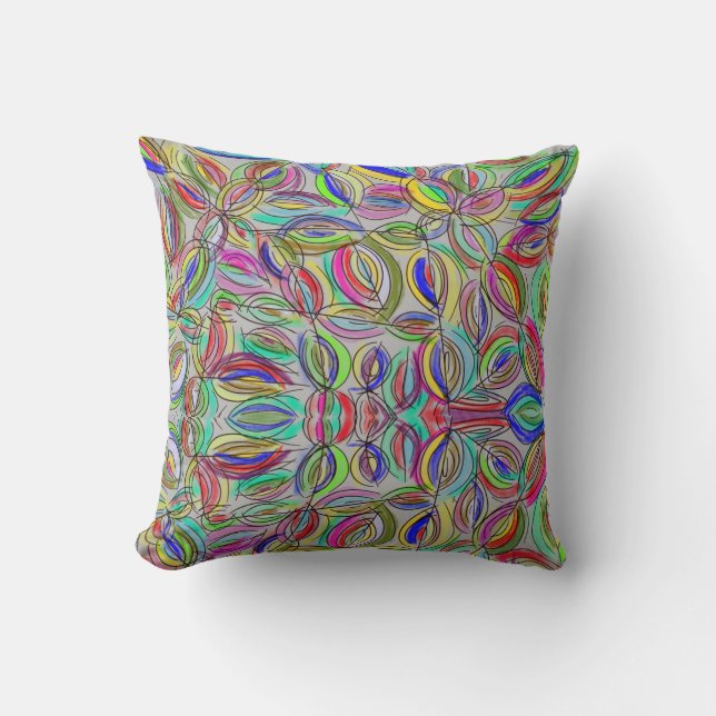 Pink , red and blue freeflow  cushion (Front)