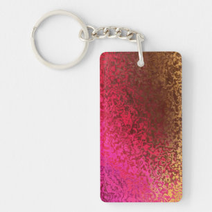 Pink Red And Gold Pattern Key Ring