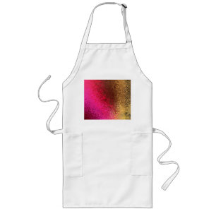Pink Red And Gold Pattern Long Apron