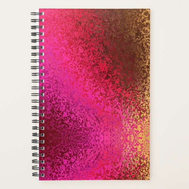 Pink Red And Gold Pattern Planner (Front)