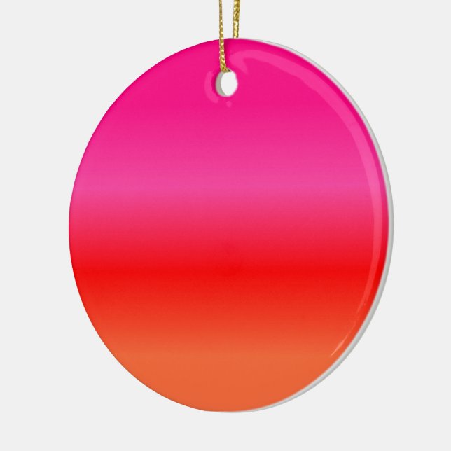 Pink, Red and Orange Gradient Ceramic Tree Decoration (Left)
