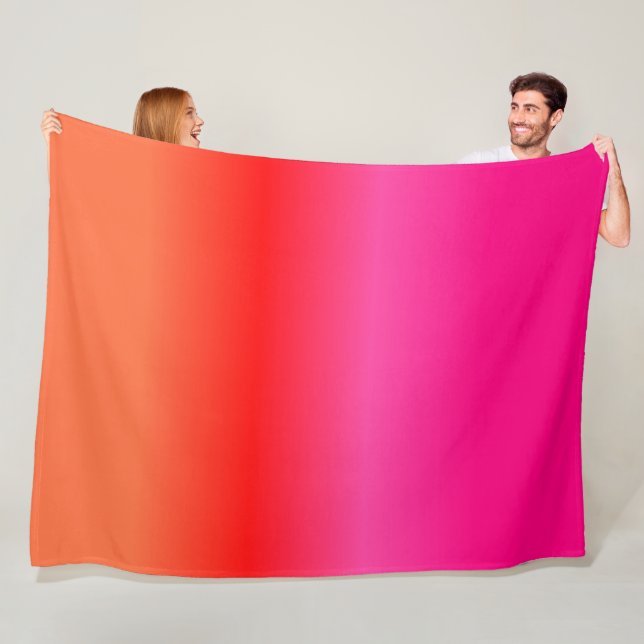 Pink,  Red and Orange Gradient fleece blanket (In Situ)