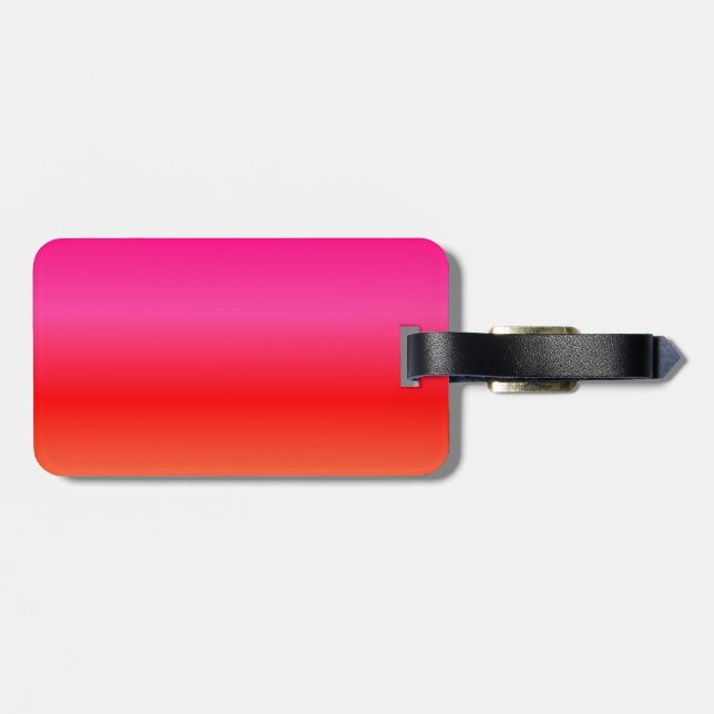 Pink, Red and Orange Gradient Luggage Tag (Back Horizontal)