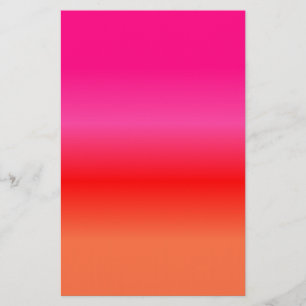 Pink, Red and Orange Gradient Stationery