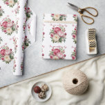 Pink, Red and White Peonies Wedding Bouquet Wrapping Paper<br><div class="desc">Pink,  red and white peonies wedding bouquet on a white background.  This wrap is available in all sizes of rolls.  
You can wrap small gifts or really large ones depending on the size you choose.</div>