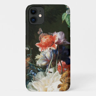 PINK RED ANEMONES WHITE FLOWERS,BUTTERFLY Floral iPhone 11 Case