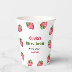 Pink & Red Berry Sweet Strawberry Bridal Shower  Paper Cups