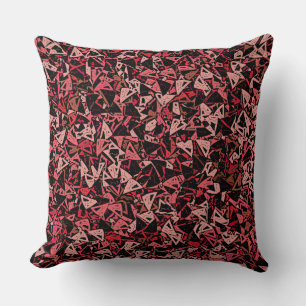 Pink Red Black Triangle Seamless Pattern  Cushion