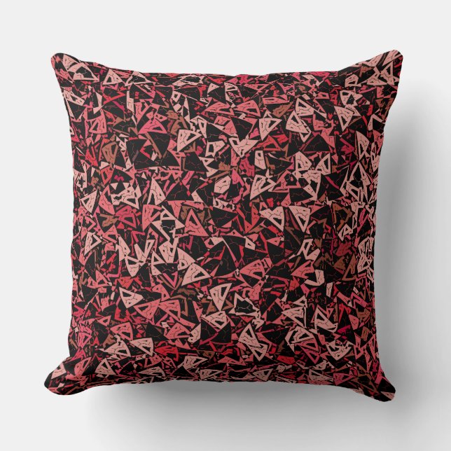 Pink Red Black Triangle Seamless Pattern  Cushion (Front)