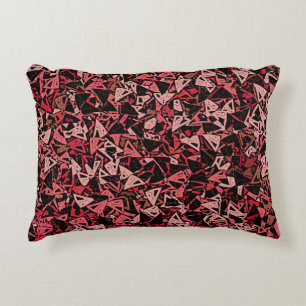 Pink Red Black Triangle Seamless Pattern  Decorative Cushion