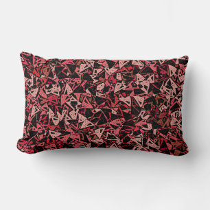 Pink Red Black Triangle Seamless Pattern  Lumbar Cushion