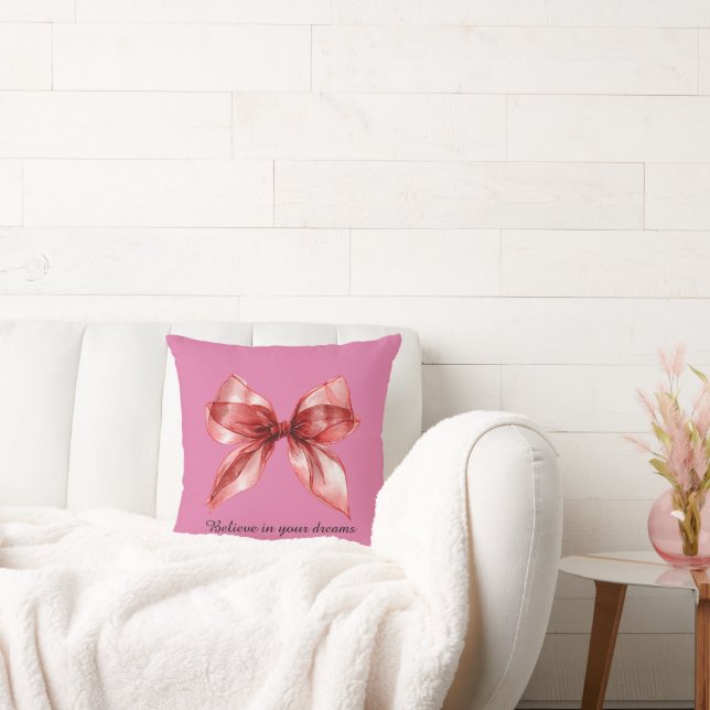 Pink Red Bow  Cushion (Couch)