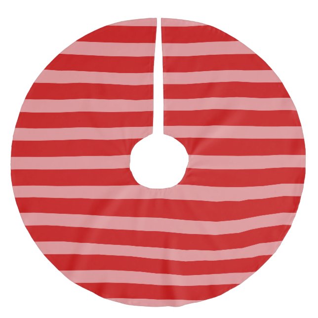 Pink Red  Brushed Polyester Tree Skirt (Front)