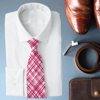 Pink Red Brushstokes Plaid Pattern Modern