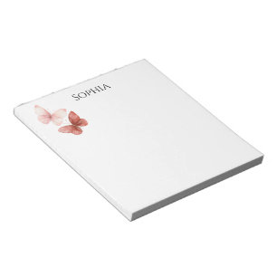 Pink Red Butterflies Notepad