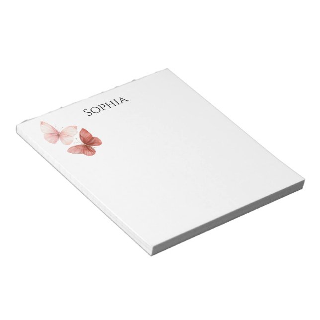 Pink Red Butterflies   Notepad (Angled)