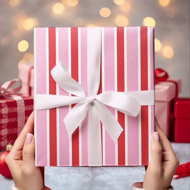 Pink & Red Candy Stripe Wrapping Paper (Creator Uploaded)