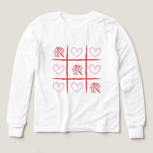 Pink & Red Cheer Tic-Tac-Toe Valentine's Day  (Design Front)
