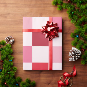 Pink & Red Chequerboard Wrapping Paper