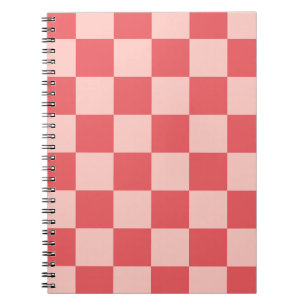 Pink Red Chequered Gingham Pattern Notebook