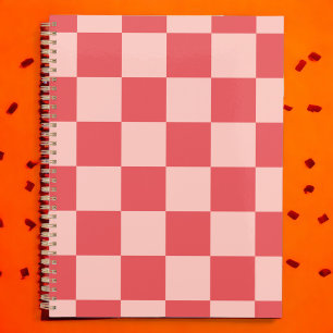 Pink Red Chequered Gingham Pattern Planner