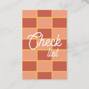 Pink Red Chequered Square Pattern Business Card