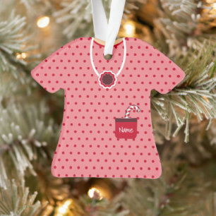  Pink & Red Christmas Party Dress Personalised Ornament