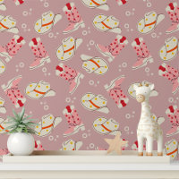 Pink Red Cowgirl Boots Hat Western Pattern