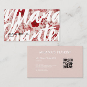 Pink Red Daisy Modern Trendy Flower Florist Business Card