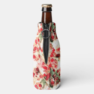 Pink Red Dirty Polka Dot Grunge Bottle Cooler