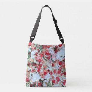 Pink Red Dirty polka Dot Grunge Decay Crossbody Bag