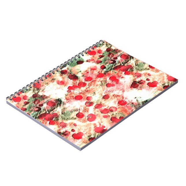 Pink Red Dirty Polka Dot Grunge Spiral Notebook (Left Side)